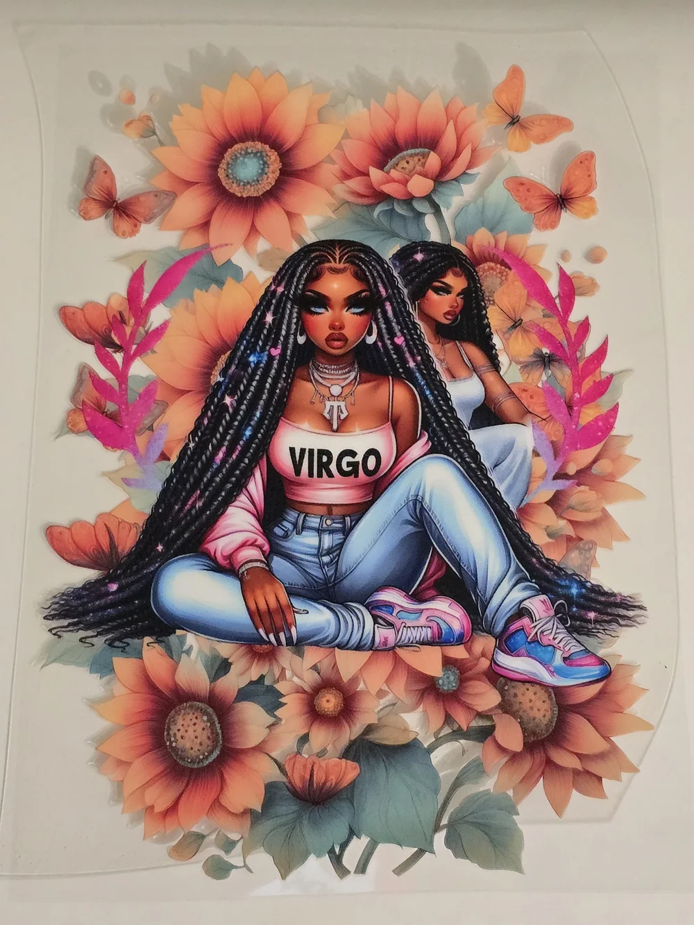 Virgo UV DTF A5 Journal Wrap Sticker — Pink/Blue Virgo Design